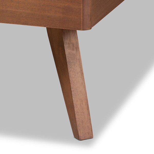 Baxton Studio Shiro Mid-Century Modern Ash Walnut Finished Wood King Size Platform Bed - 182-11107-9409-ZORO