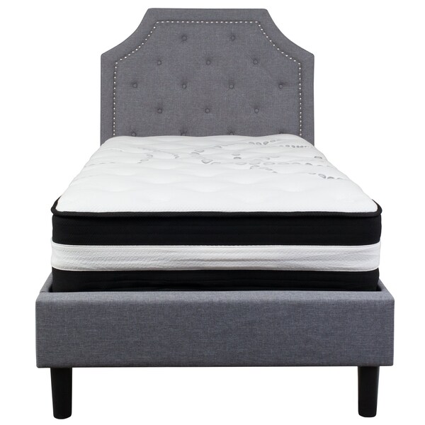 Flash Furniture Brighton Twin Platform Bed Set, Lght Gray - SL-BM-9-GG