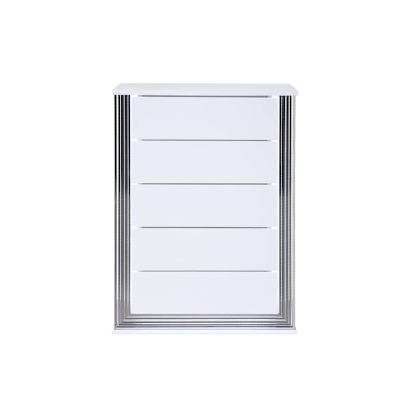 Global Furniture Usa Modern  High Gloss Ylime Smooth White Queen Bed Group - 3868