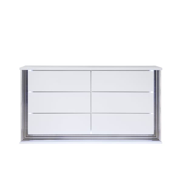 Global Furniture Usa Modern  High Gloss Ylime Smooth White Queen Bed Group - 3868