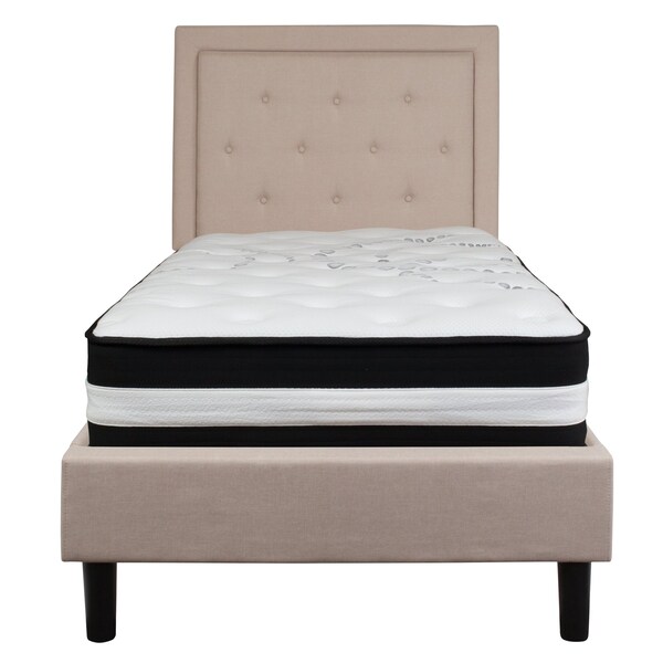 Flash Furniture Roxbury Twin Platform Bed Set, Beige - SL-BM-17-GG