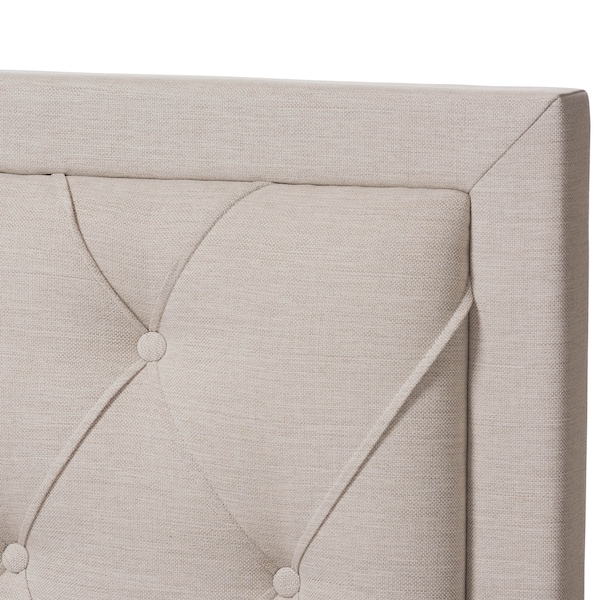 Baxton Studio Aurelie Modern Light Beige Upholstered King Size Storage Bed - 145-8127
