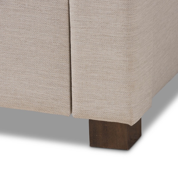 Baxton Studio Aurelie Modern Light Beige Upholstered King Size Storage Bed - 145-8127