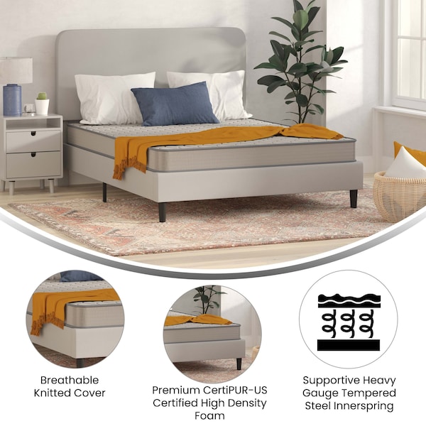 Flash Furniture 6" Hybrid Mattress, Queen Mattress in a Box - CL-E236-B-Q-GG