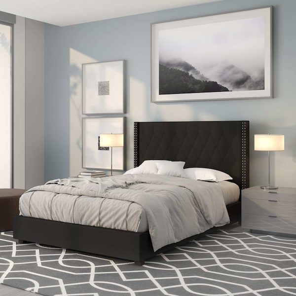 Flash Furniture Platform Bed, Riverdale, Full, Black - HG-38-GG
