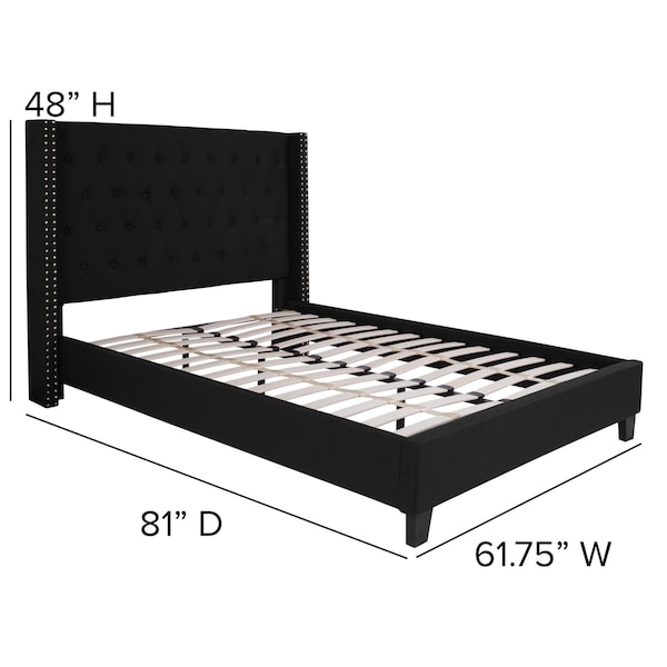 Flash Furniture Platform Bed, Riverdale, Full, Black - HG-38-GG