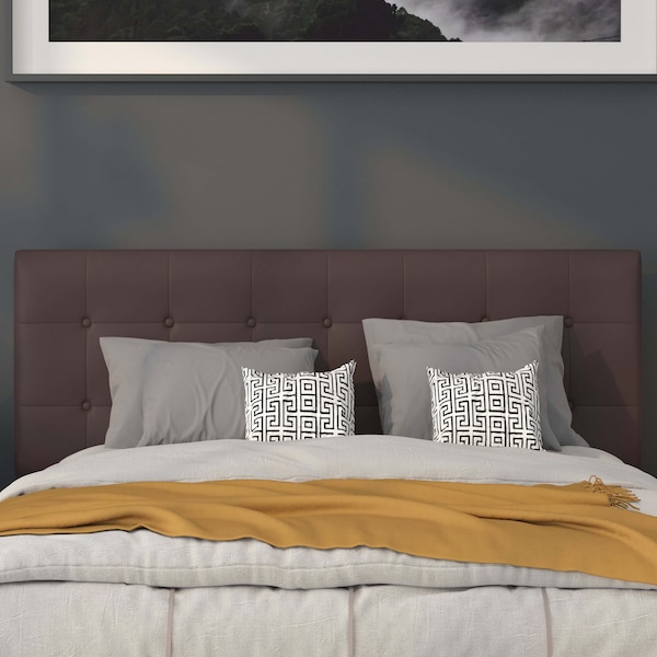 Flash Furniture Headboard, Queen Size, Brown Vinyl - HG-HB1705-Q-BR-GG