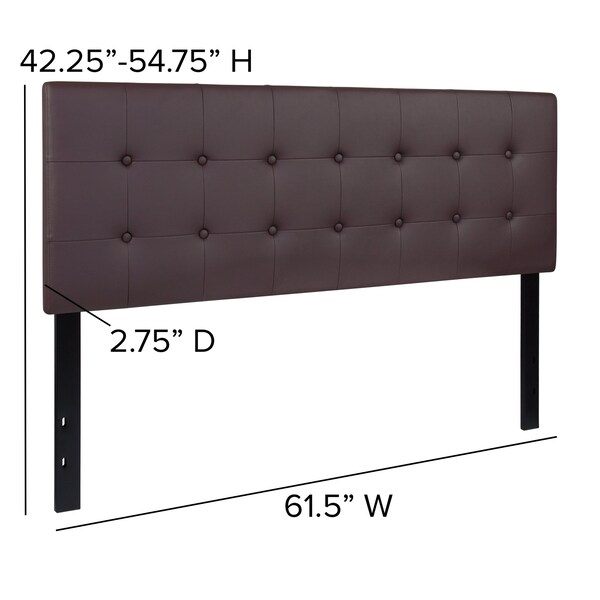 Flash Furniture Headboard, Queen Size, Brown Vinyl - HG-HB1705-Q-BR-GG