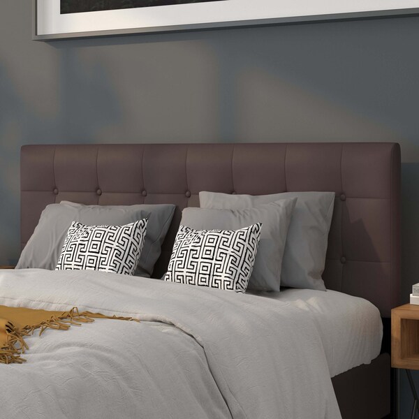 Flash Furniture Headboard, Queen Size, Brown Vinyl - HG-HB1705-Q-BR-GG