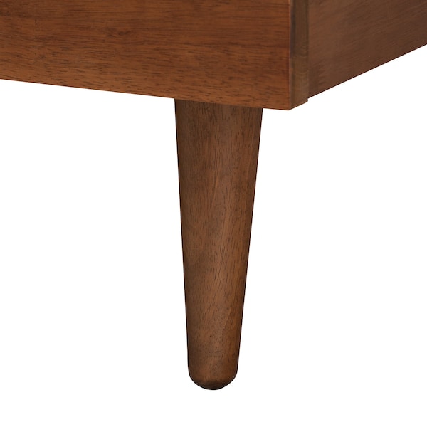 Baxton Studio Graham Mid-Century Ash Walnut Finished Wood Queen Size Platform Bed with Built-In Nightstands - 226-12893-ZORO