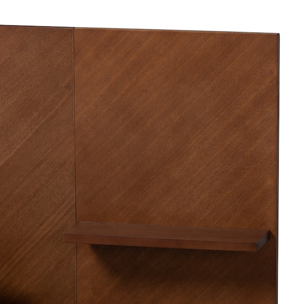 Baxton Studio Graham Mid-Century Ash Walnut Finished Wood Queen Size Platform Bed with Built-In Nightstands - 226-12893-ZORO