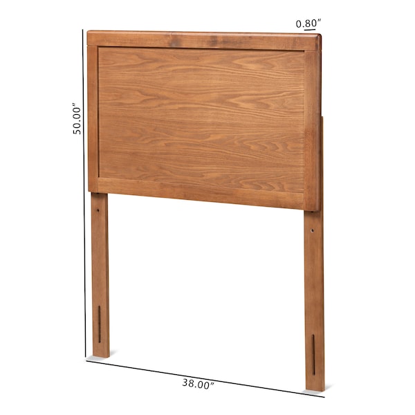 Baxton Studio Raya Mid-Century Modern Walnut Brown Finished Wood Twin Size Headboard - 181-11160-ZORO