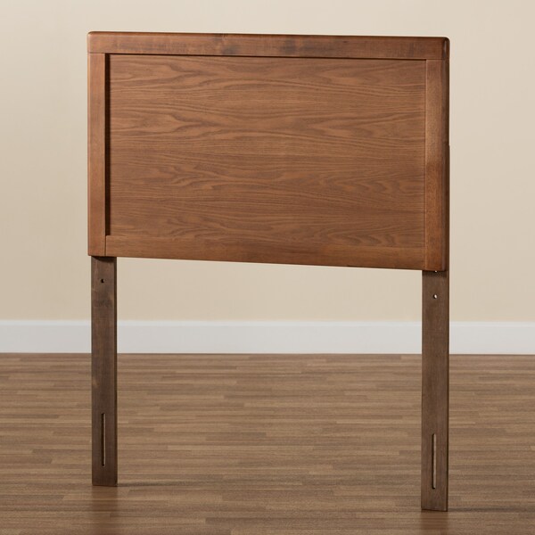 Baxton Studio Raya Mid-Century Modern Walnut Brown Finished Wood Twin Size Headboard - 181-11160-ZORO