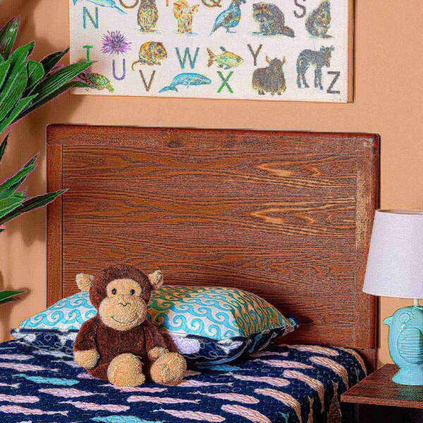 Baxton Studio Raya Mid-Century Modern Walnut Brown Finished Wood Twin Size Headboard - 181-11160-ZORO