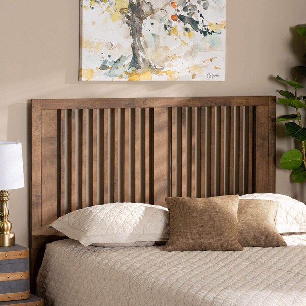 Baxton Studio Harena Modern and Contemporary Transitional Ash Walnut Finished Wood King Size Headboard - 179-11153-ZORO