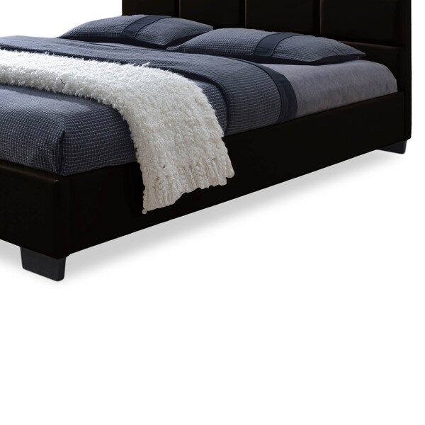 Baxton Studio Vivaldi Dark Brown Faux Leather Padded Platform Base Queen Size Bed - 120-6680