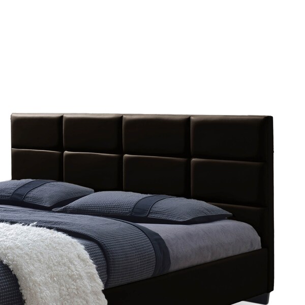 Baxton Studio Vivaldi Dark Brown Faux Leather Padded Platform Base Queen Size Bed - 120-6680