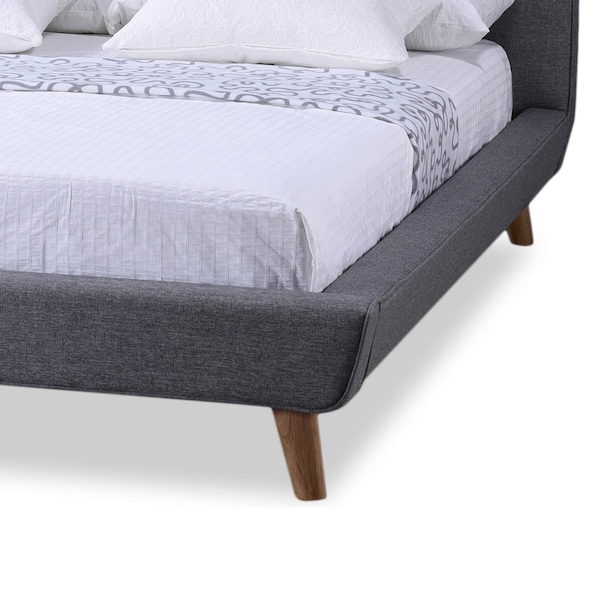Baxton Studio Jonesy Mid-century Grey Upholstered Full Size Platform Bed - 120-6702