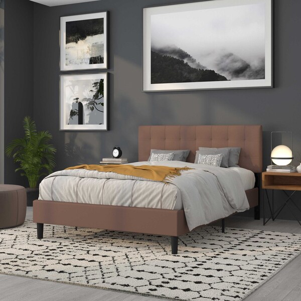 Flash Furniture Bedford Headboard, Queen, Camel Fabric - HG-HB1704-Q-C-GG