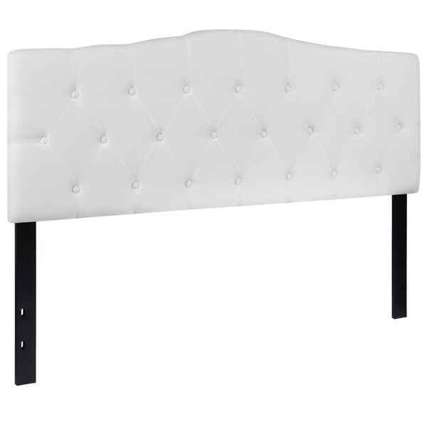 Flash Furniture Cambridge Headboard, Queen, White Fabric - HG-HB1708-Q-W-GG