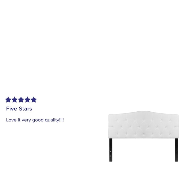 Flash Furniture Cambridge Headboard, Queen, White Fabric - HG-HB1708-Q-W-GG