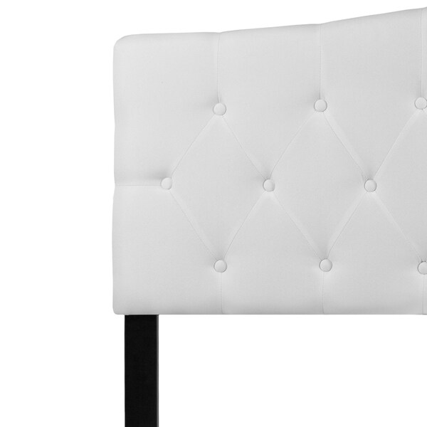 Flash Furniture Cambridge Headboard, Queen, White Fabric - HG-HB1708-Q-W-GG