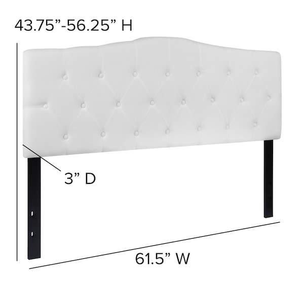 Flash Furniture Cambridge Headboard, Queen, White Fabric - HG-HB1708-Q-W-GG