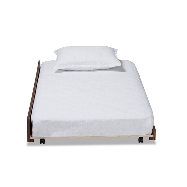 Baxton Studio Alya Traditional Farmhouse Walnut Wood Twin Size Trundle - 168-10833