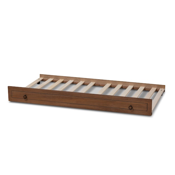 Baxton Studio Alya Traditional Farmhouse Walnut Wood Twin Size Trundle - 168-10833