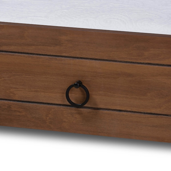 Baxton Studio Alya Traditional Farmhouse Walnut Wood Twin Size Trundle - 168-10833
