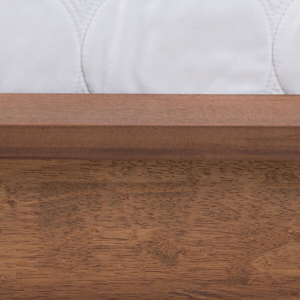 Baxton Studio Flint Mid-Century Modern Ash Walnut Finished Wood Queen Size Platform Bed - 236-12782-ZORO