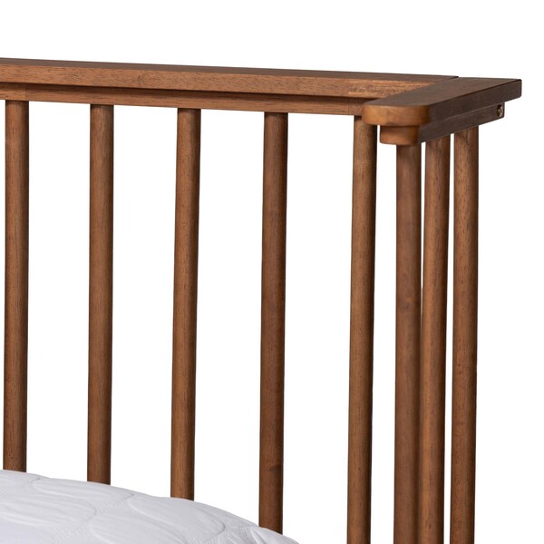 Baxton Studio Flint Mid-Century Modern Ash Walnut Finished Wood King Size Platform Bed - 236-12783-ZORO