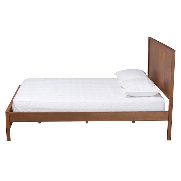 Baxton Studio Carver Classic Transitional Ash Walnut Finished Wood Queen Size Platform Bed - 236-12771-ZORO
