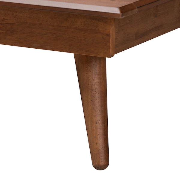 Baxton Studio Irina Mid-Century Modern Grey Fabric and Ash Walnut Finished Wood Queen Size Platform Bed - 235-12775-ZORO