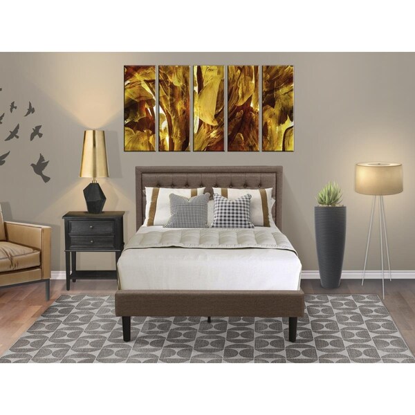 East West Furniture 2 Piece Kendall Wooden Bedroom Set - Black - KD18F-1VL06