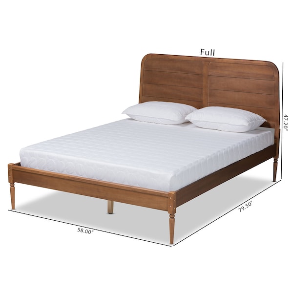 Baxton Studio Kassidy Traditional Walnut Brown Finished Wood Platform Bed-Queen - 192-11496-ZORO