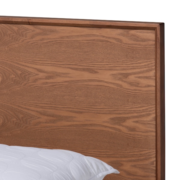 Baxton Studio Karine Mid-Century Walnut Brown Finished Wood Full Size Platform Bed - 156-9800-9801