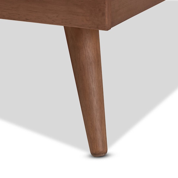 Baxton Studio Karine Mid-Century Walnut Brown Finished Wood Full Size Platform Bed - 156-9800-9801
