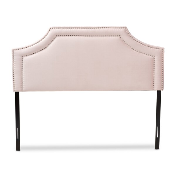 Baxton Studio Avignon Light Pink Velvet Upholstered Queen Size Headboard - 155-9326