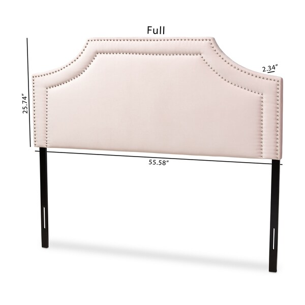 Baxton Studio Avignon Light Pink Velvet Upholstered Queen Size Headboard - 155-9326
