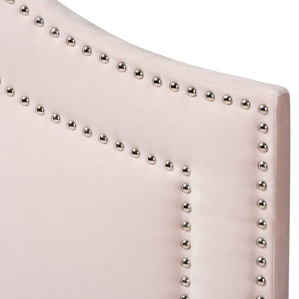 Baxton Studio Avignon Light Pink Velvet Upholstered Queen Size Headboard - 155-9326