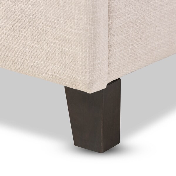 Baxton Studio Lea Modern Beige Mix-Linen Queen Size Storage Platform Bed - 125-7019