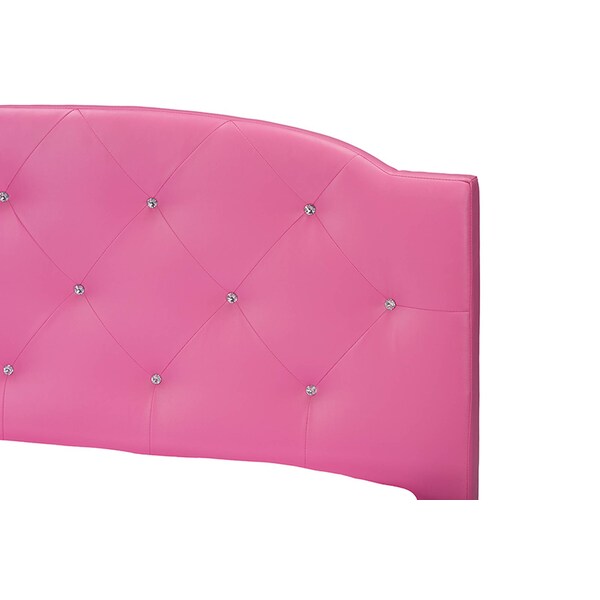 Baxton Studio Canterbury Pink Leather Contemporary Full-Size Bed - 113-6046