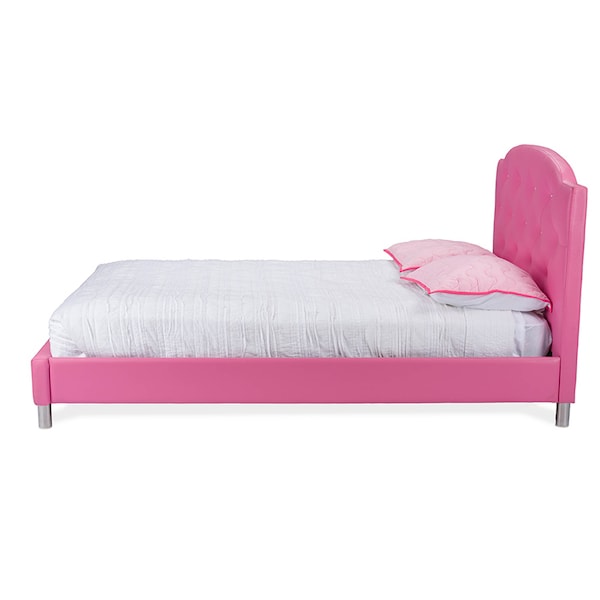Baxton Studio Canterbury Pink Leather Contemporary Full-Size Bed - 113-6046