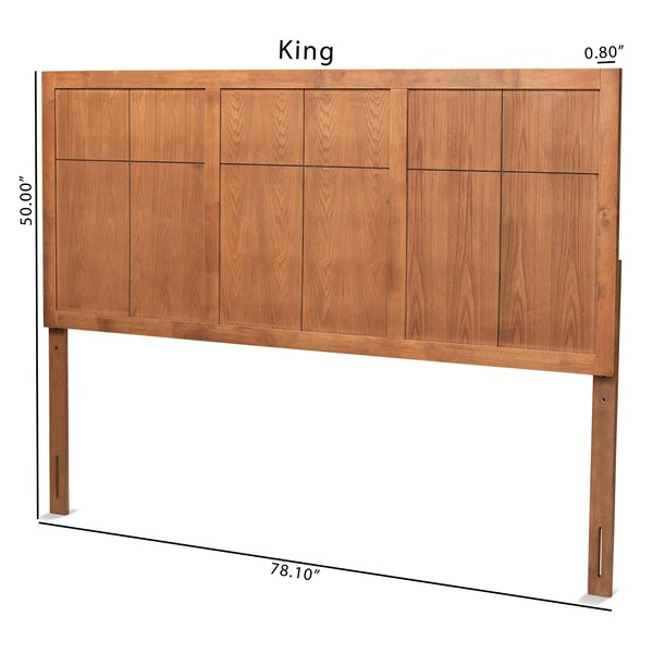 Baxton Studio Monroe Modern Transitional and Rustic Ash Walnut Finished Wood King Size Headboard - 181-11141-ZORO