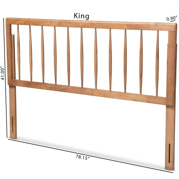 Baxton Studio Valin Modern and Contemporary Ash Walnut Finished Wood King Size Headboard - 179-11111-ZORO