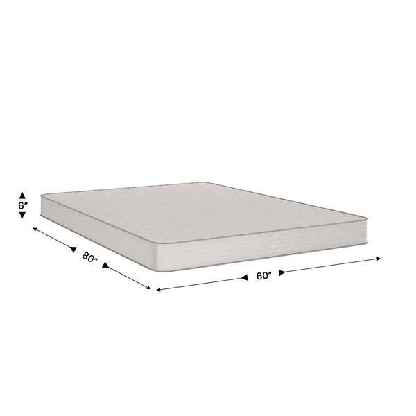 Flash Furniture Dream 6 Inch Hybrid Mattress, Queen Size High Density Foam and Innerspring Mattress in a Box - DR-E236-B-Q-GG
