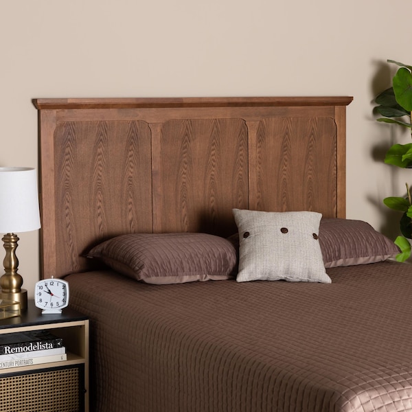 Baxton Studio Alarice Classic and Traditional Ash Walnut Finished Wood Queen Size Headboard - 232-12881-ZORO