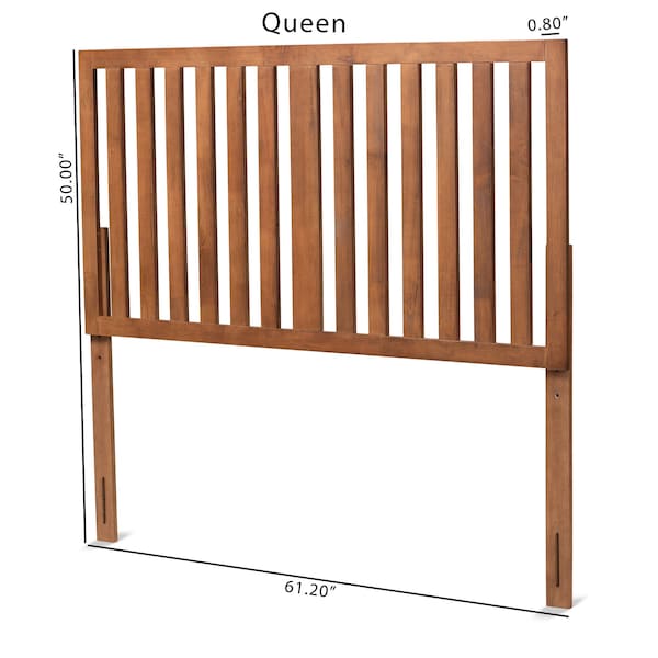Baxton Studio Oren Modern and Transitional Ash Walnut Finished Wood Full Size Headboard - 181-11135-ZORO