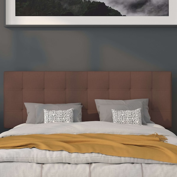 Flash Furniture Bedford Headboard, Queen, Brown Fabric - HG-HB1704-Q-DBR-GG